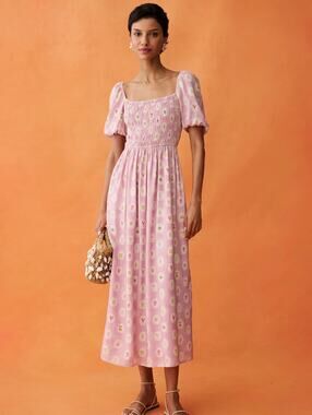 New few Moda ANAYA Marcey Dress linen blend dress $222 sz L